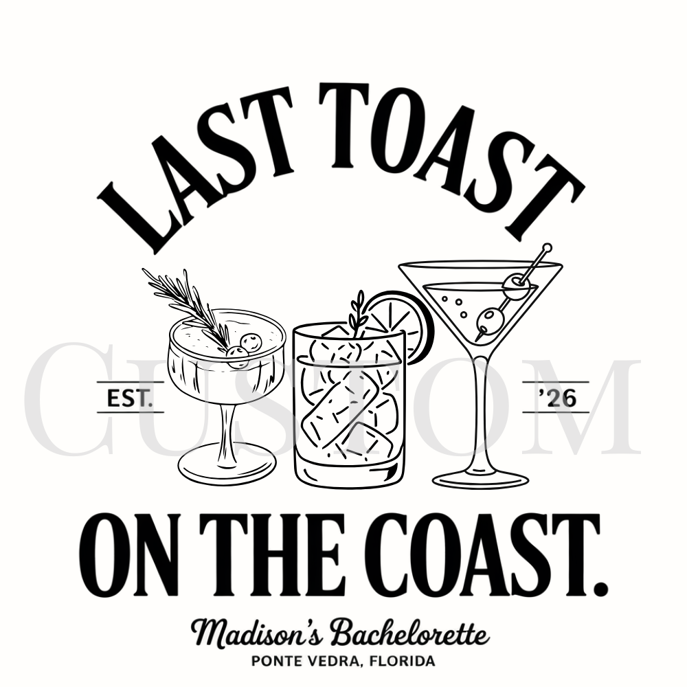 Last Toast on the Coast Bachelorette Glassware