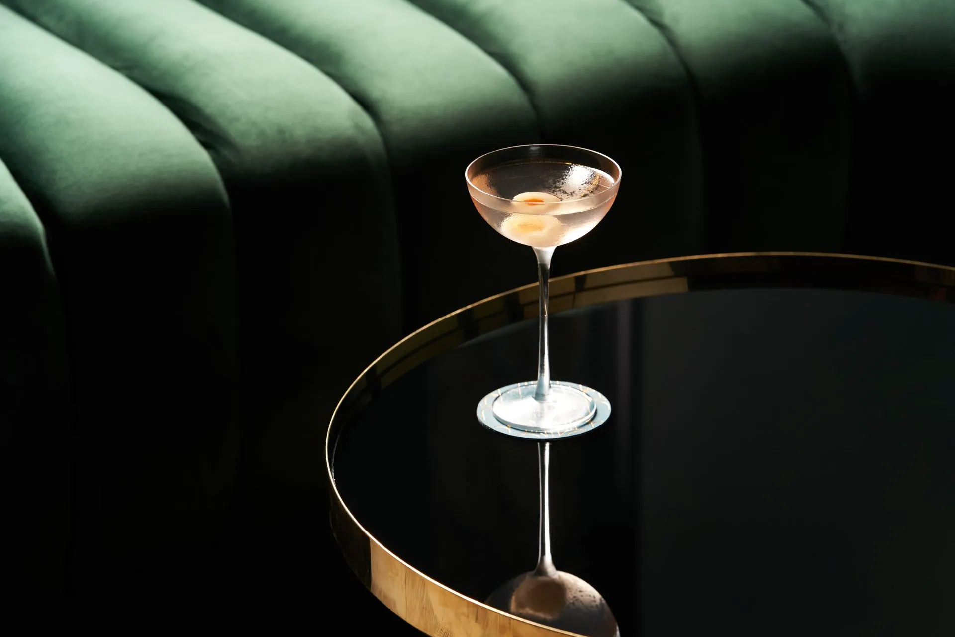 Martini on table of a lounge